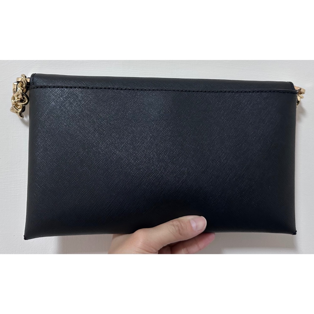 MICHAEL KORS JET SET金字鍊帶信封斜背包-黑色-細節圖5