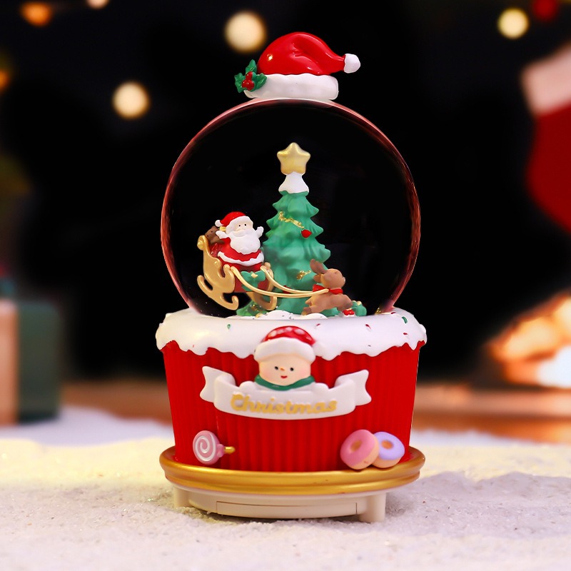 【🎄叮叮噹 叮叮噹🎄聖誕音樂鈴煙囪老人】聖誕水晶球音樂盒 音樂鈴 聖誕節 飄雪水晶球 交換禮物 聖誕禮物-規格圖3