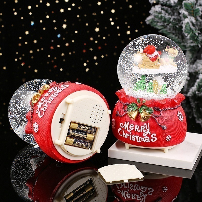 【🎄叮叮噹 叮叮噹🎄聖誕音樂鈴 】聖誕水晶球音樂盒 音樂鈴 聖誕節 飄雪水晶球 交換禮物 聖誕禮物-細節圖3
