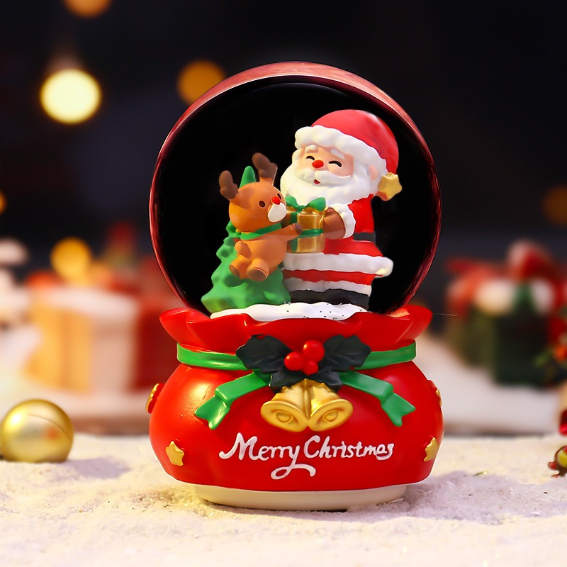 【🎄叮叮噹 叮叮噹🎄聖誕音樂鈴 】聖誕水晶球音樂盒 音樂鈴 聖誕節 飄雪水晶球 交換禮物 聖誕禮物-規格圖3