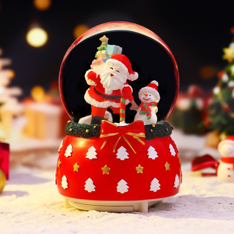 【🎄叮叮噹 叮叮噹🎄聖誕音樂鈴 】聖誕水晶球音樂盒 音樂鈴 聖誕節 飄雪水晶球 交換禮物 聖誕禮物-規格圖3
