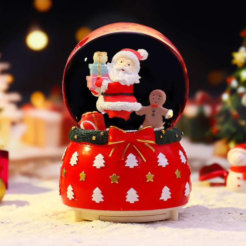 【🎄叮叮噹 叮叮噹🎄聖誕音樂鈴 】聖誕水晶球音樂盒 音樂鈴 聖誕節 飄雪水晶球 交換禮物 聖誕禮物-規格圖3