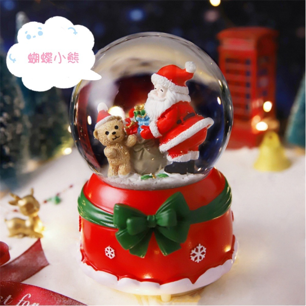 【🎄叮叮噹 叮叮噹🎄聖誕音樂鈴 】聖誕水晶球音樂盒 音樂鈴 聖誕節 飄雪水晶球 交換禮物 聖誕禮物-規格圖3