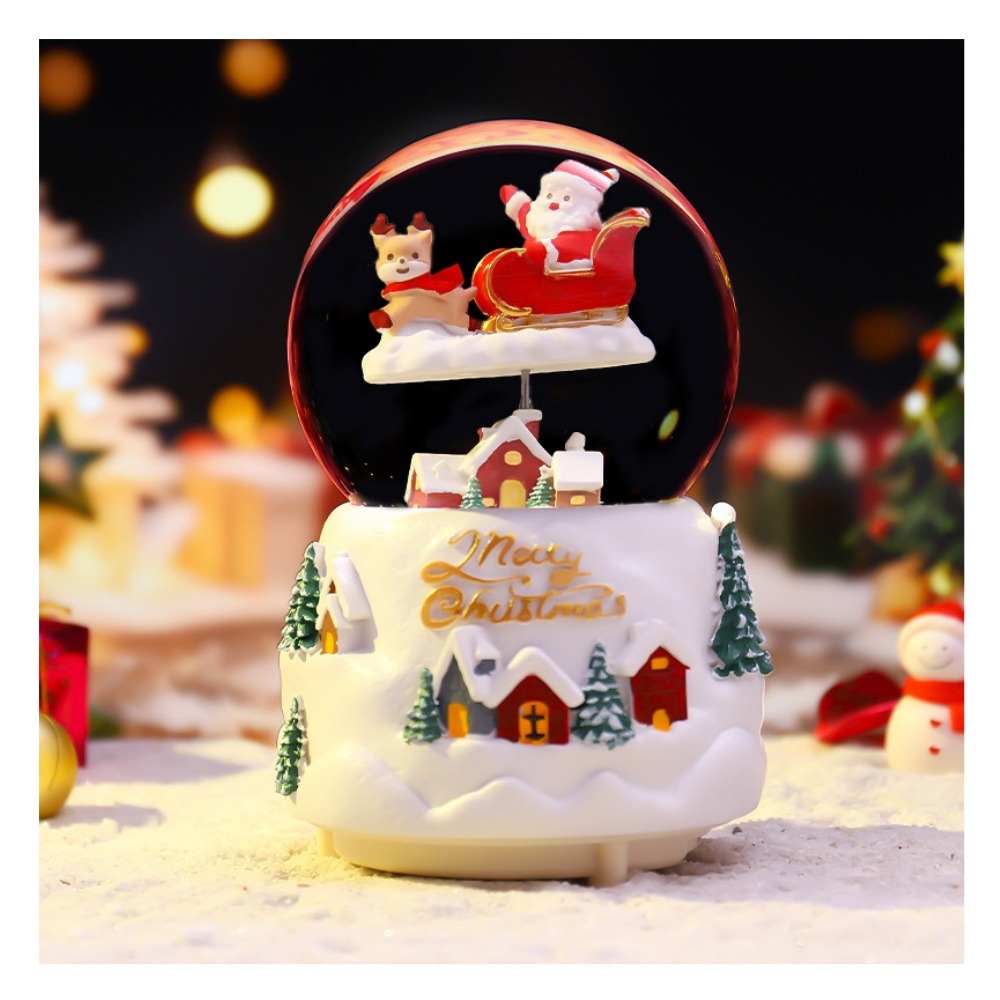 【🎄叮叮噹 叮叮噹🎄聖誕音樂鈴 】聖誕水晶球音樂盒 音樂鈴 聖誕節 飄雪水晶球 交換禮物 聖誕禮物-規格圖3