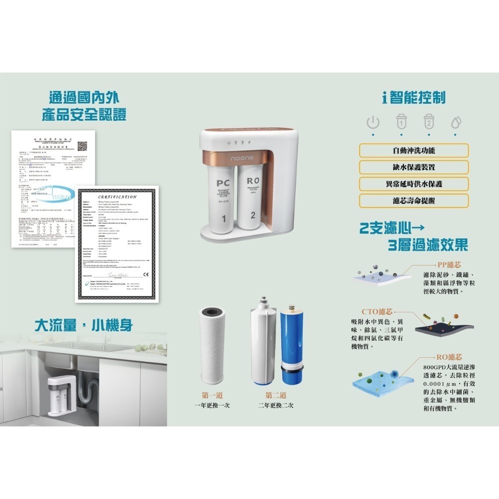 Inpure 800G 廚下式淨水器-細節圖2