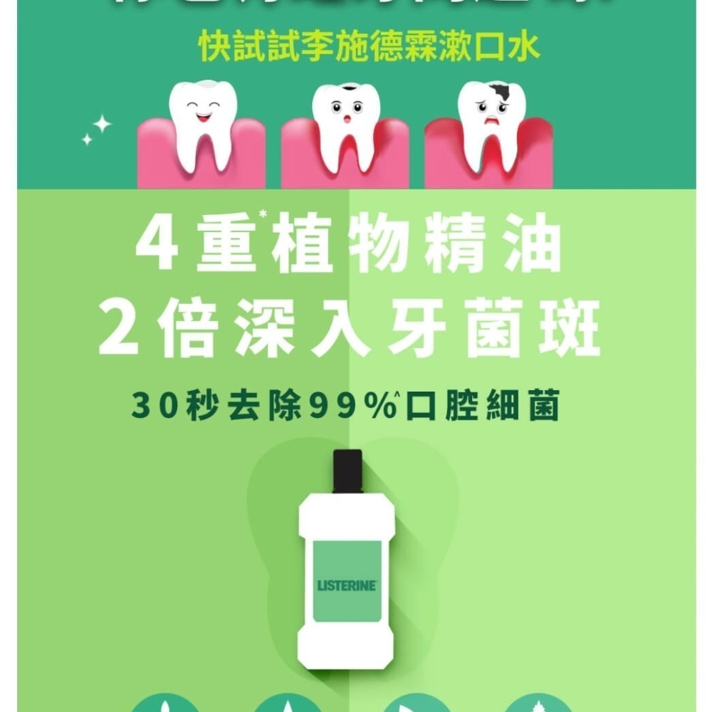 LISTERINE 李施德霖 天然綠茶防蛀護齦漱口水  全效護理抗敏感 現貨-細節圖2