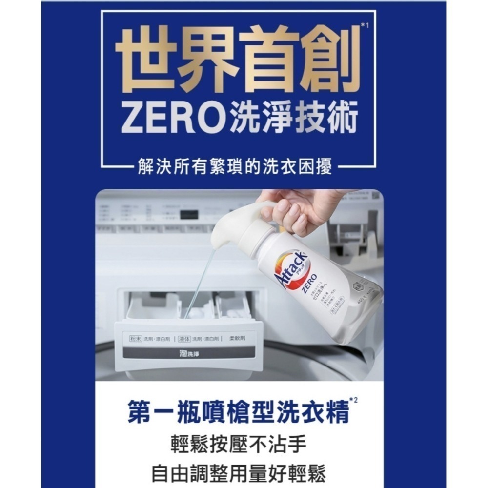 一匙靈 Attack ZERO超濃縮噴槍型洗衣凝露 噴槍瓶400g 不沾手 掛勾設計好收納 現貨-細節圖2