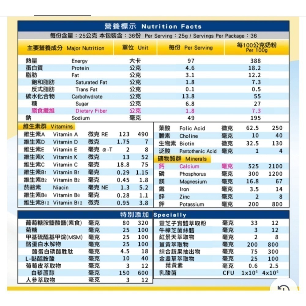 天明製藥 天明長青樂  高鈣順暢 醣膳補體 營養奶粉 900公克/罐 現貨-細節圖2