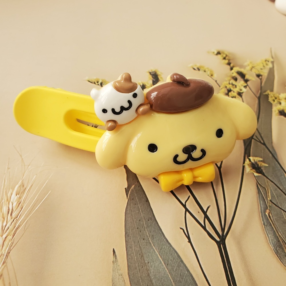 兒童髮夾 大臉卡通 庫洛米 美樂蒂 布丁狗 藍色玉桂狗 髮夾女童碎髮流海側邊夾 女孩後腦勺髮卡 現貨-細節圖2