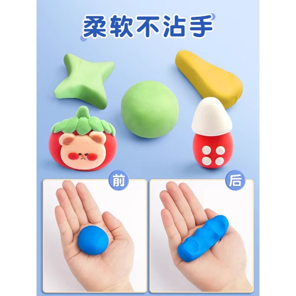 可塑橡皮擦美術生專用素描繪圖拉絲無碎屑乾净不留痕無可變色塑形軟泥橡皮兒童小學生盒學習文具用品 6色／組現貨-細節圖2