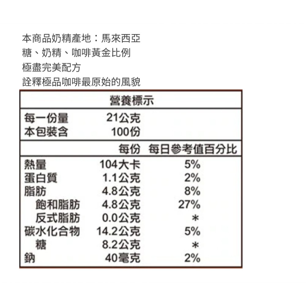 西雅圖 即品拿鐵21公克X100入 現貨-細節圖2