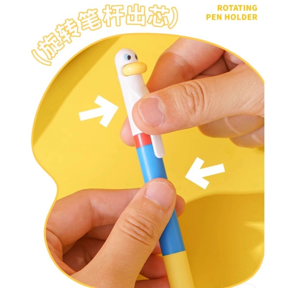 Joytop悦木 神筆小鴨 搞怪萌趣 旋轉中性筆0.5mm黑色 原子筆 簽字筆 旋轉解壓 可換筆芯 隨機一款  現貨-細節圖5