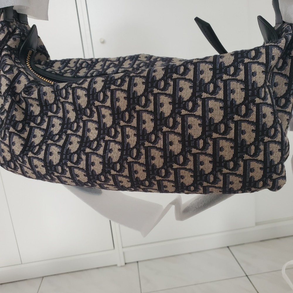 DIOR 最新款 D-Journey 中型包藍色 Dior Oblique 緹花 現貨-細節圖3