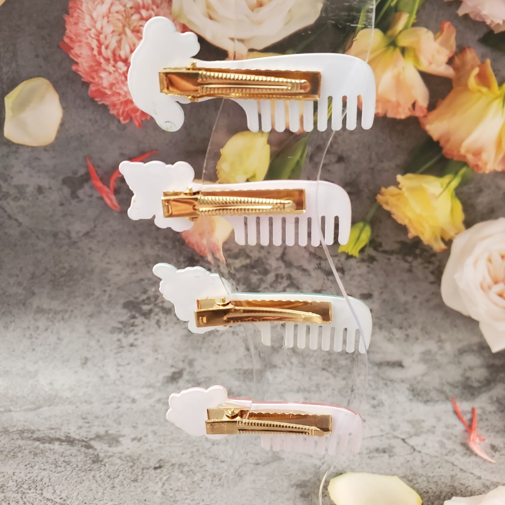 可愛又實用！三麗鷗 梳子型髮夾 固定瀏海 日常造型必備 現貨-細節圖2