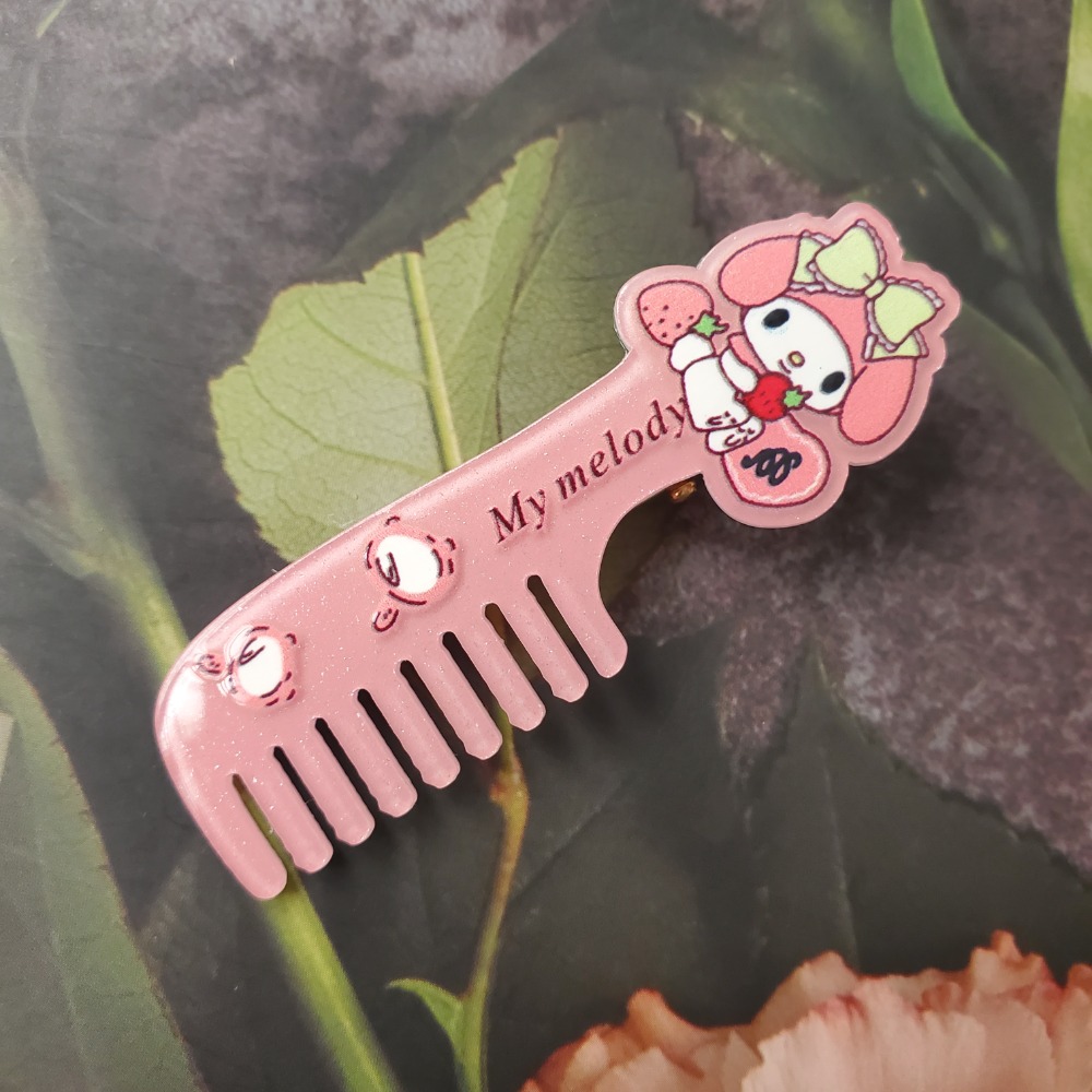 可愛又實用！三麗鷗 梳子型髮夾 固定瀏海 日常造型必備 現貨-規格圖6