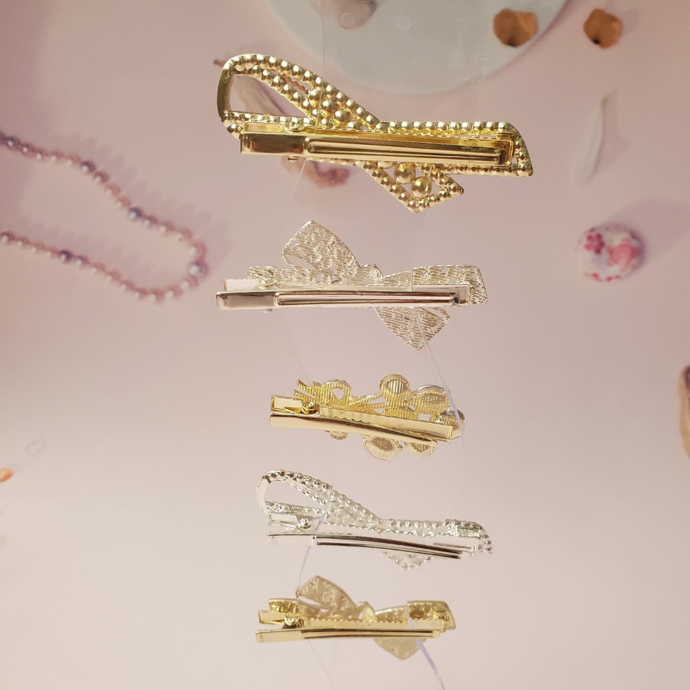 百搭蝴蝶結鑲鑽髮夾｜夾力穩固｜盤髮／半扎必備 現貨-細節圖2