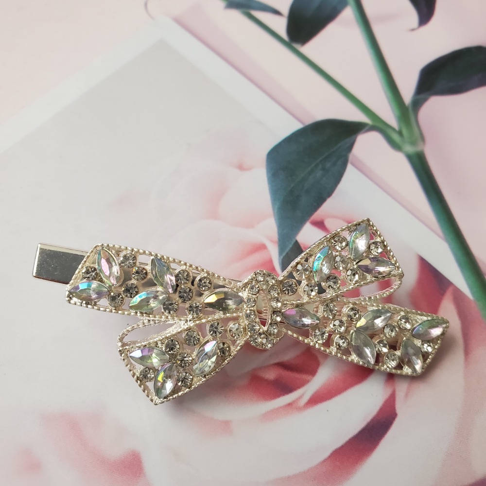 百搭蝴蝶結鑲鑽髮夾｜夾力穩固｜盤髮／半扎必備 現貨-細節圖6