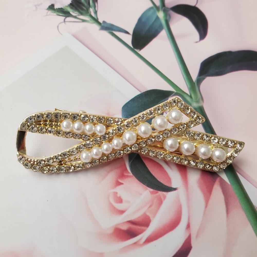 百搭蝴蝶結鑲鑽髮夾｜夾力穩固｜盤髮／半扎必備 現貨-規格圖7