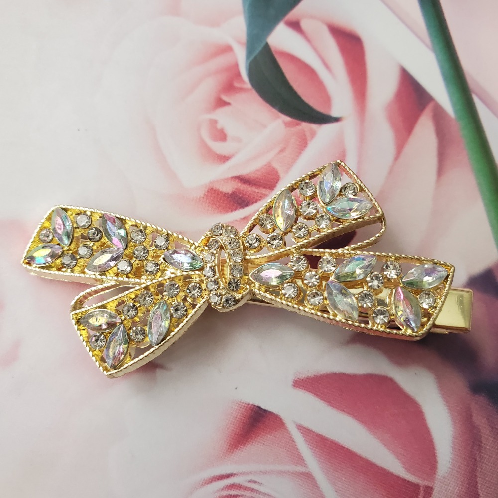 百搭蝴蝶結鑲鑽髮夾｜夾力穩固｜盤髮／半扎必備 現貨-規格圖7