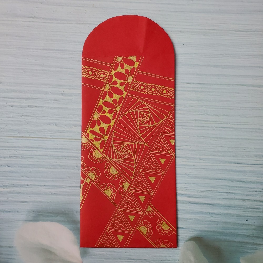 手繪禪繞花紋紅包袋｜花開祝福款｜過年送禮首選 結婚 過年 紅包袋 現貨-細節圖4