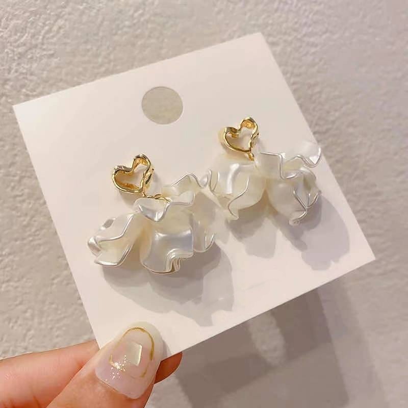 【好.樣.日.子】S925純銀鏤空貝殼圓片耳環 甜美氣質風 耳針耳飾 女生耳環 小眾設計耳釘-細節圖5