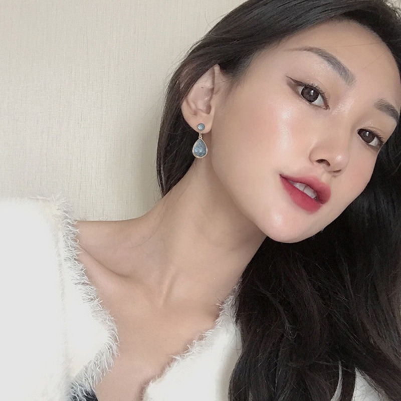 【好.樣.日.子】貓眼石水滴珍珠耳環 簡約甜美氣質風 不易過敏 耳針耳飾 耳釘款-細節圖5