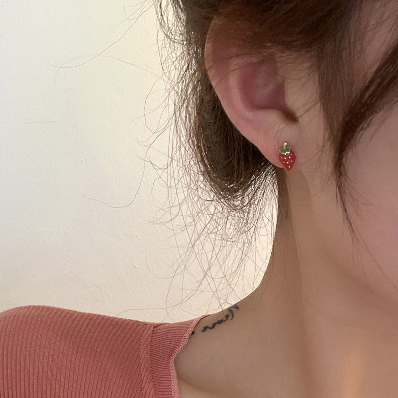 【好.樣.日.子】可愛飲料耳環 草莓香蕉牛奶造型耳環 果汁飲品風 耳釘耳針 女生飾品 無痛抗敏耳環-細節圖6