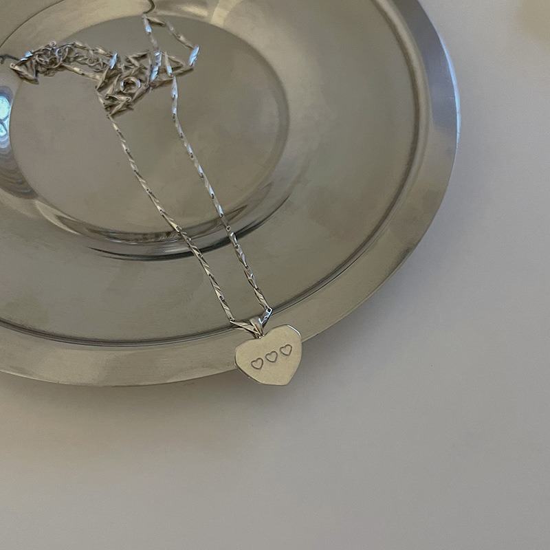 【好.樣.日.子】S925純銀愛心造型項鍊 電鍍銀不易掉色 氣質鎖骨鏈 女生頸鏈 項鏈飾品推薦-細節圖3
