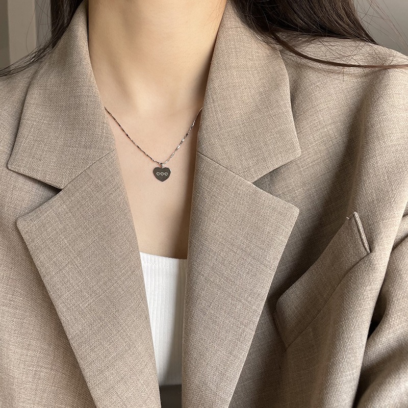 【好.樣.日.子】S925純銀愛心造型項鍊 電鍍銀不易掉色 氣質鎖骨鏈 女生頸鏈 項鏈飾品推薦-細節圖4