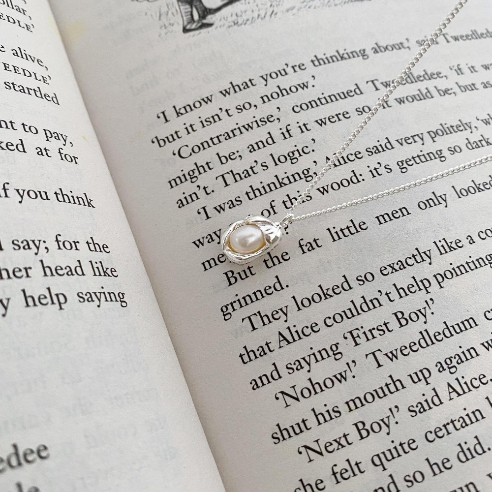 【好.樣.日.子】花生造型珍珠小豆項鍊 垂墜風格頸鏈 氣質簡約風格 珍珠吊墜 S925銀飾 女款短鍊-細節圖3