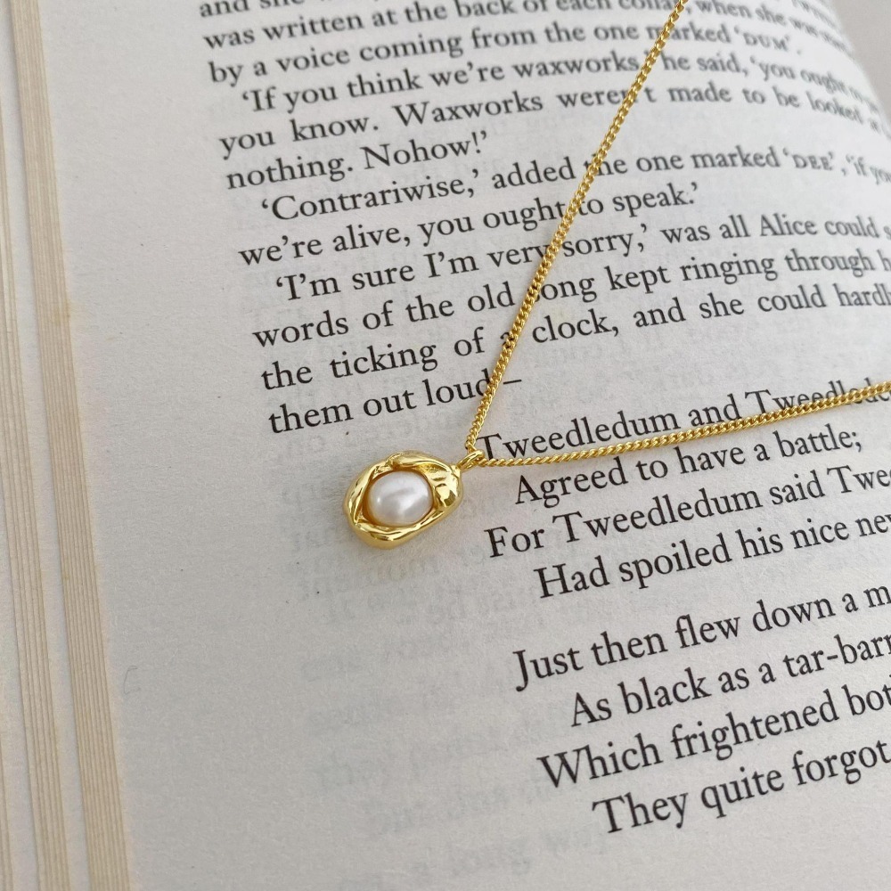 【好.樣.日.子】花生造型珍珠小豆項鍊 垂墜風格頸鏈 氣質簡約風格 珍珠吊墜 S925銀飾 女款短鍊-細節圖4