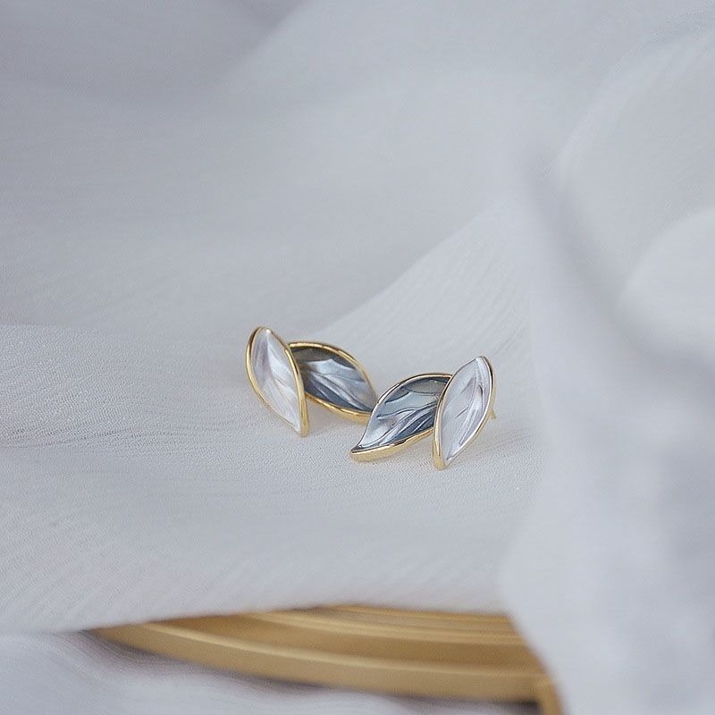 【好.樣.日.子】清新楓葉葉子撞色耳環 純銀耳針 耳針 耳釘 耳環-細節圖2
