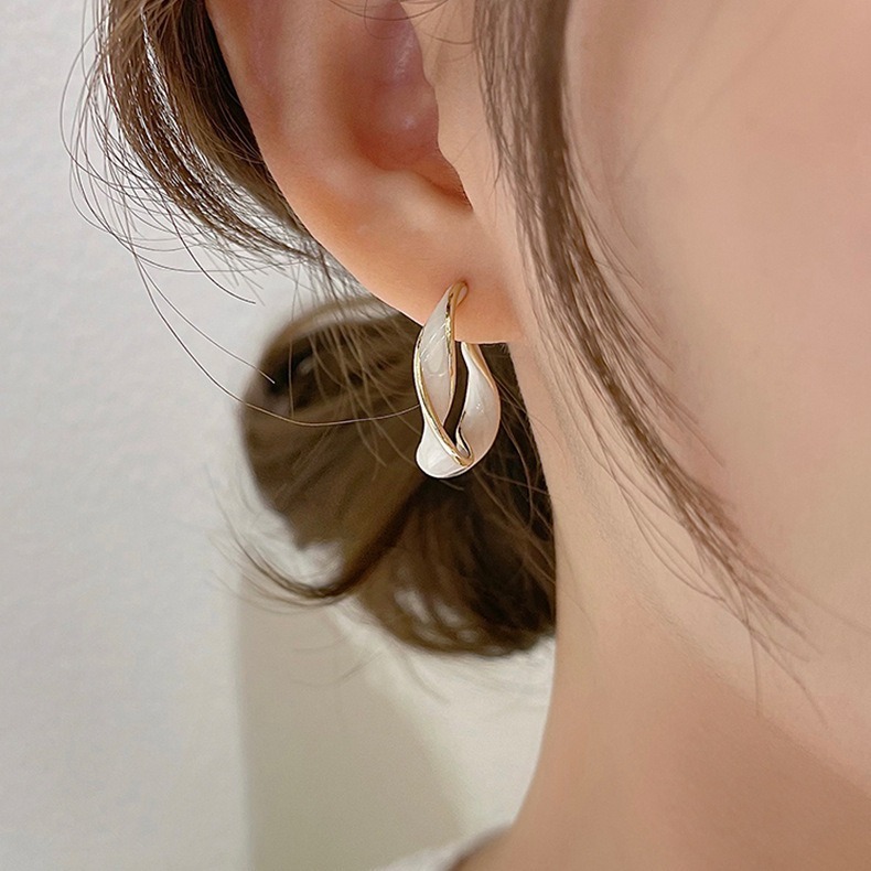 【好.樣.日.子】小香風C型高級感氣質耳環 純銀耳針 耳針 耳釘 耳環-細節圖5
