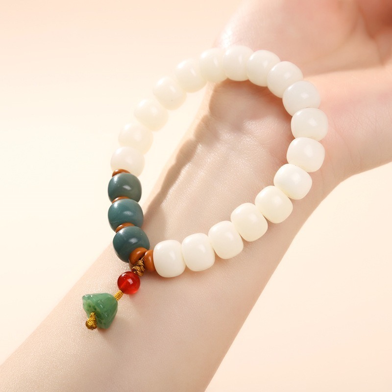 【好.樣.日.子】白玉菩提手串 天然白玉菩提子佛珠手鍊 保平安招好運 開運手串 男女款佛珠手環-細節圖4