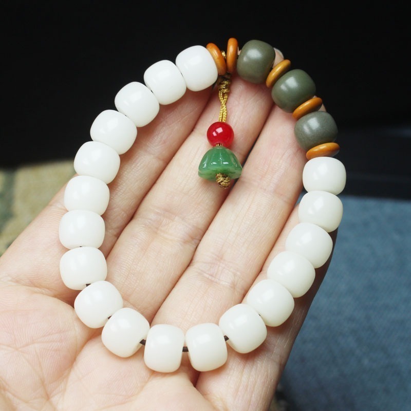 【好.樣.日.子】白玉菩提手串 天然白玉菩提子佛珠手鍊 保平安招好運 開運手串 男女款佛珠手環-細節圖7