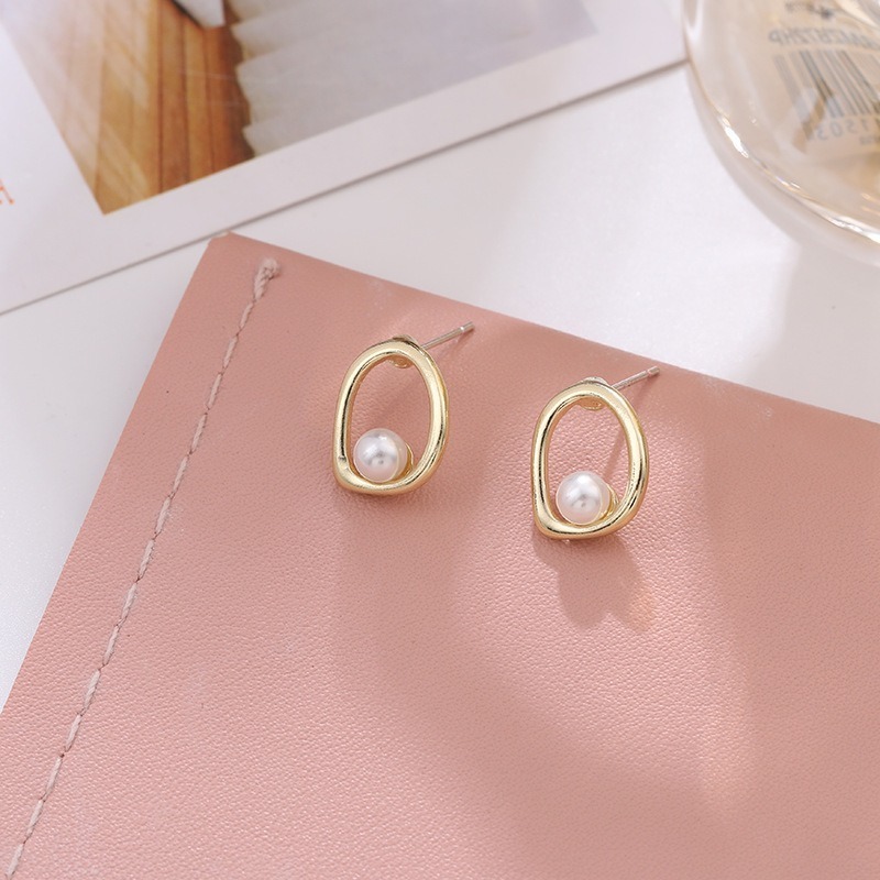 【好.樣.日.子】韓版簡約小巧珍珠氣質耳環 純銀耳針 耳針 耳釘 耳環-細節圖2