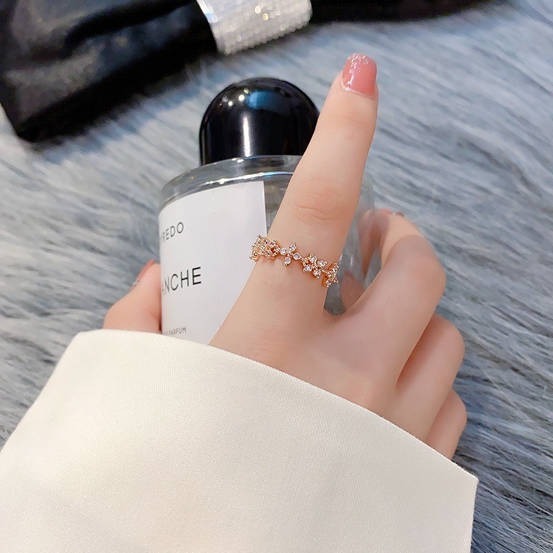 【好.樣.日.子】ins風花朵簡約可調式設計戒指 可調式戒指 可調戒指 復古戒指-細節圖2