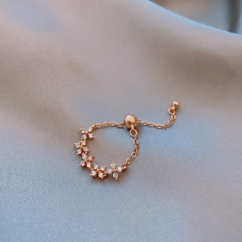 【好.樣.日.子】ins風花朵簡約可調式設計戒指 可調式戒指 可調戒指 復古戒指-細節圖3