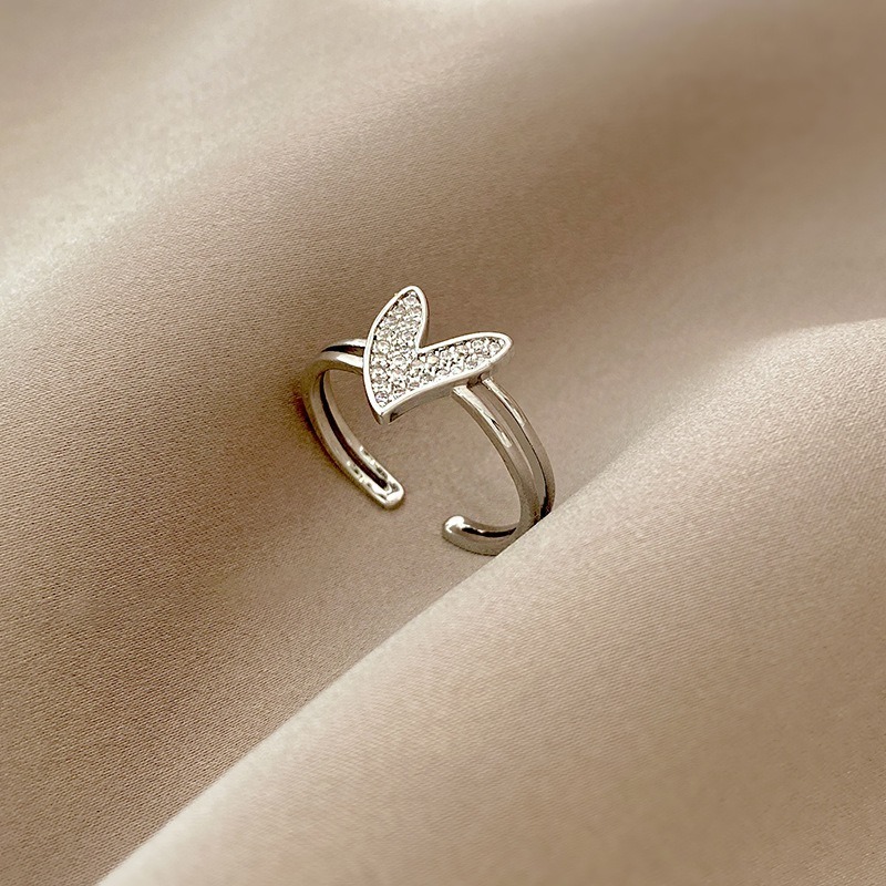 【好.樣.日.子】高級時尚愛心可調式戒指 開口戒指 可調式戒指 可調戒指 復古戒指-細節圖2