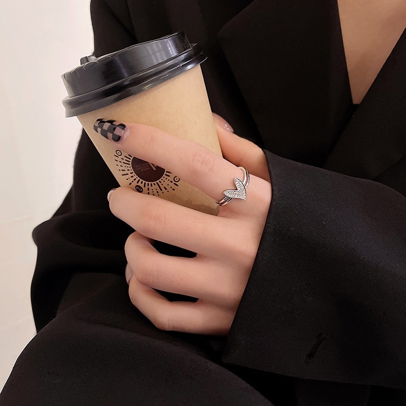 【好.樣.日.子】高級時尚愛心可調式戒指 開口戒指 可調式戒指 可調戒指 復古戒指-細節圖4