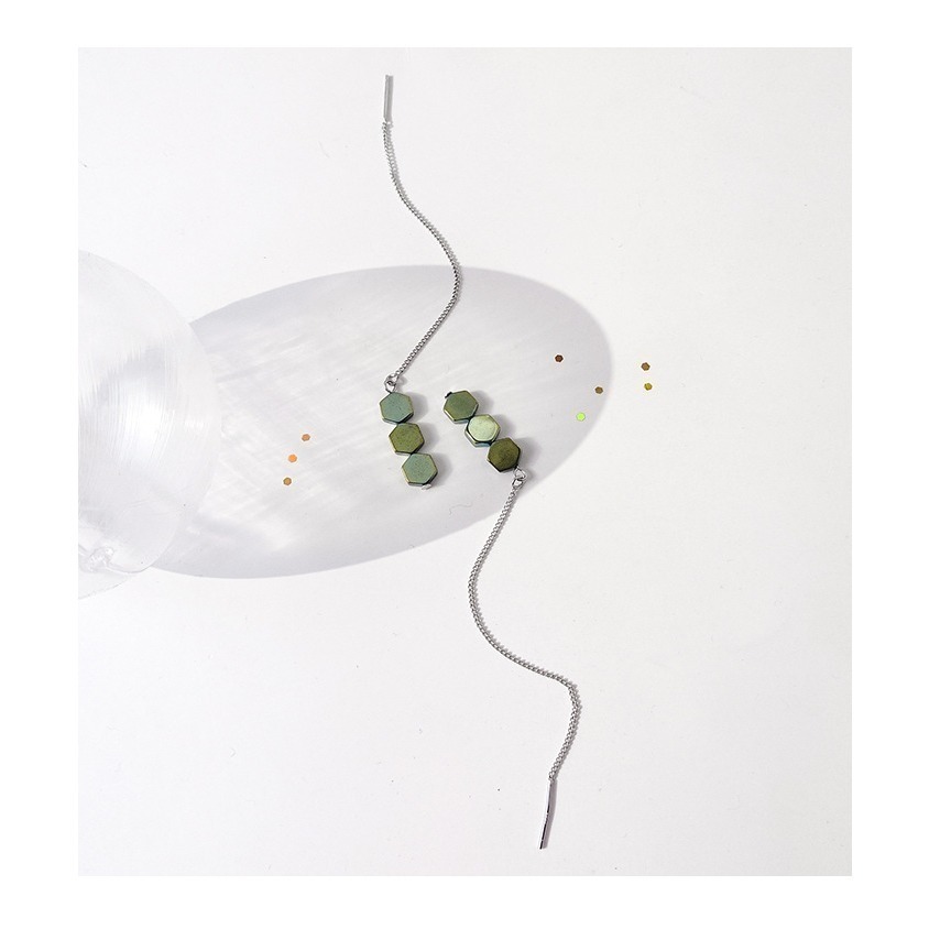 【好.樣.日.子】氣質垂墜長耳環 S925純銀耳針 百搭亮色耳飾 垂墜耳釘 女生飾品 純銀耳環 長款耳環 不過敏-細節圖2