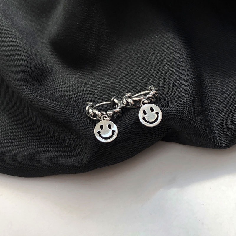 【好.樣.日.子】S925純銀微笑麻花耳環 簡約氣質耳針 耳釘 不易過敏 女生飾品推薦-細節圖2