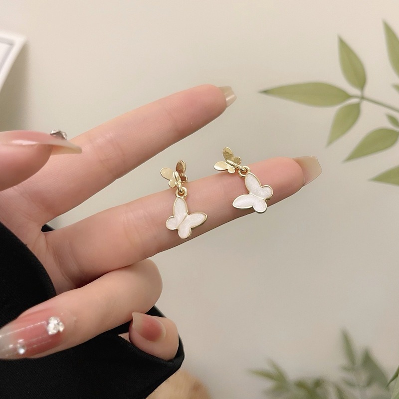 【好.樣.日.子】蝴蝶造型氣質耳環 S925純銀耳針 韓系簡約風 耳釘女 氣質飾品推薦 不易過敏日常百搭-細節圖5
