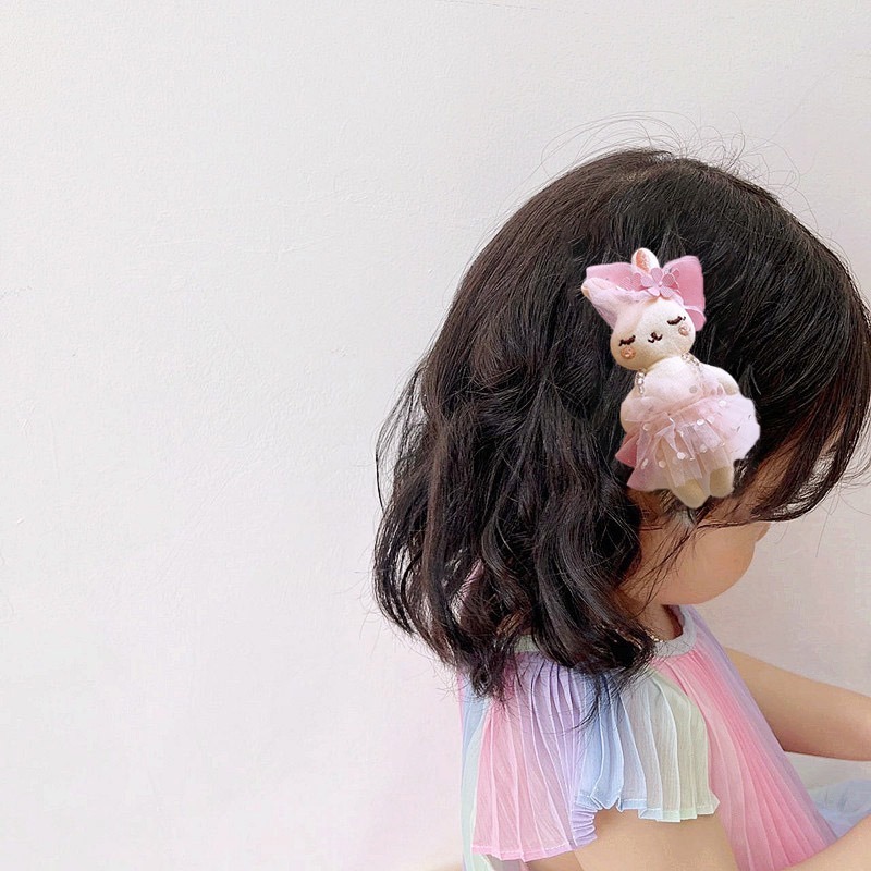 【好.樣.日.子】兔子髮夾 兒童髮夾 兔子娃娃髮夾 女童髮夾 女童髮夾 娃娃髮夾 髪飾 髮夾 兒童髮飾-細節圖8