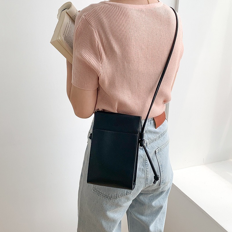 【好.樣.日.子】時尚斜背包 簡約PU復古手機包 單肩包 馬鞍包 側背包 手機包-細節圖6