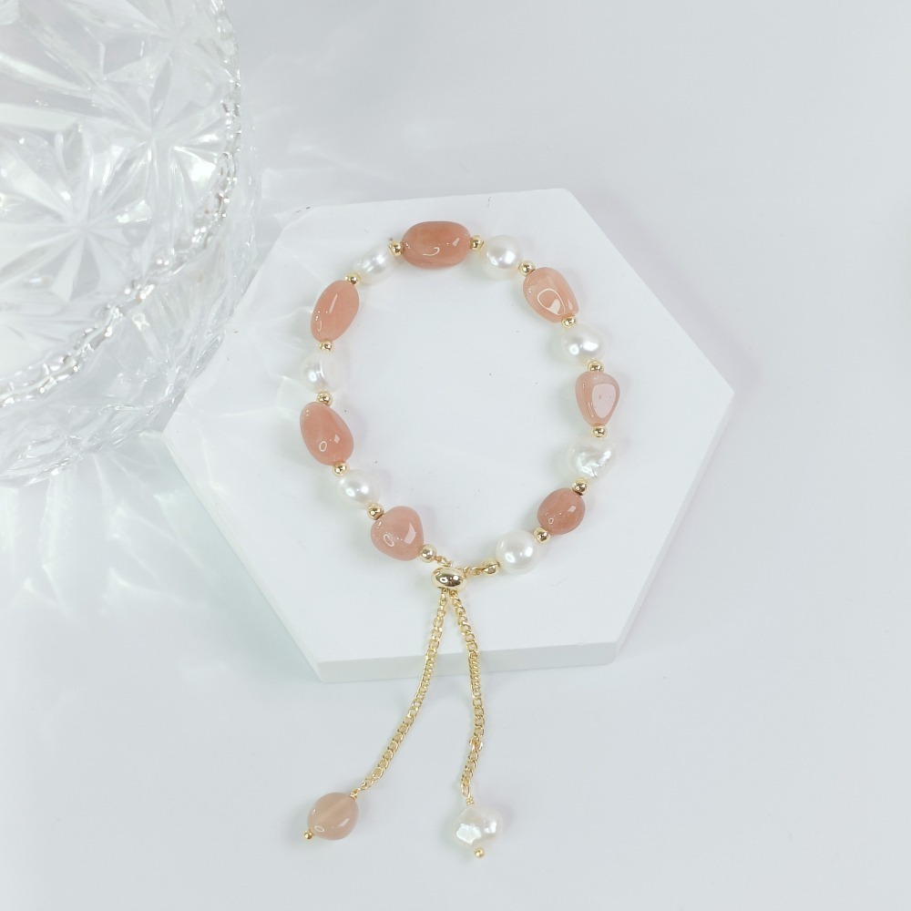 【好.樣.日.子】珍珠藍東陵水晶手鍊 滑扣水晶手鏈  薰衣草紫水晶 太陽石 黑髮晶 彩髮晶 珍珠手鏈 增加人緣手飾-細節圖4