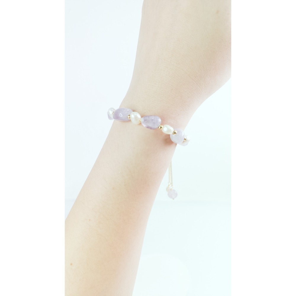 珍珠薰衣草紫水晶手鍊