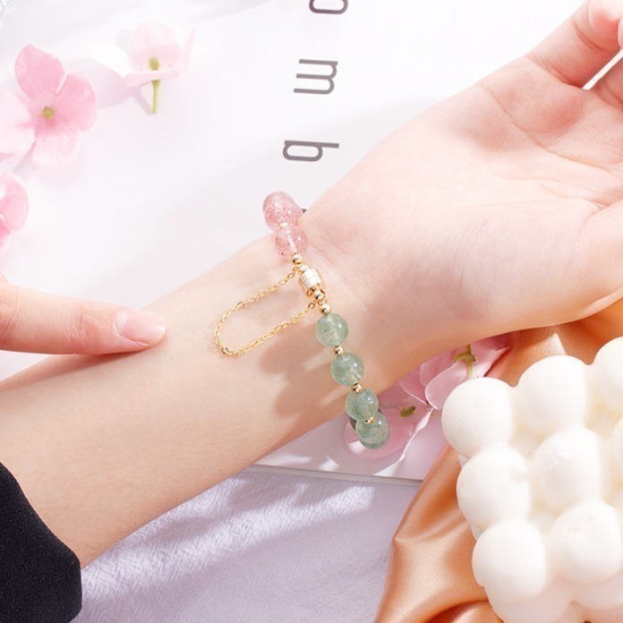【好.樣.日.子】水晶磁吸手鍊 招財開運 桃花人緣 紫水晶 綠幽靈 草莓晶 黃髮晶 開運手鍊 珍珠手鍊 手環 女生飾品-細節圖10