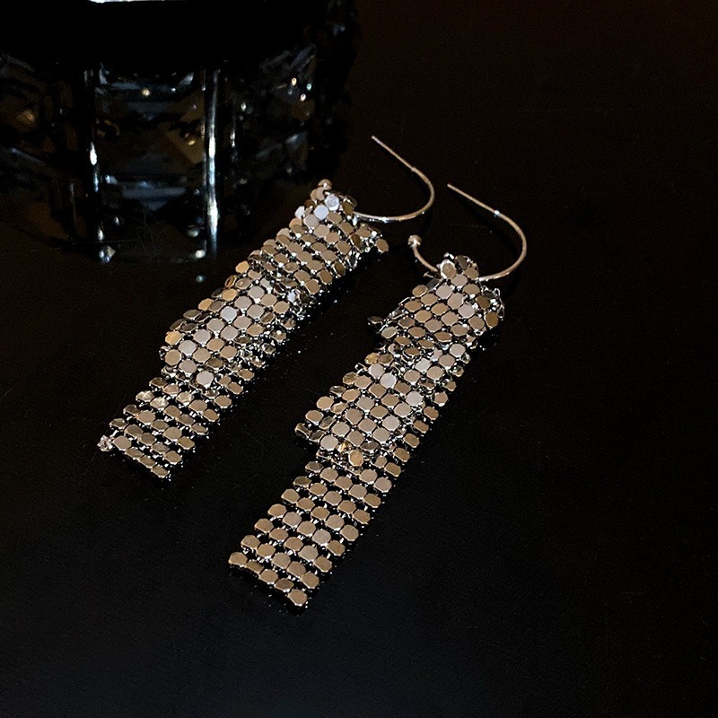 【好.樣.日.子】水鑽流蘇耳環 流蘇耳環 誇張浮誇大耳環 韓國耳環 水鑽耳環 S925純銀耳針 耳釘耳環-細節圖2