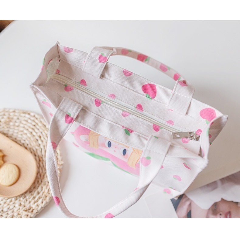 【好.樣.日.子】可愛塗鴉插畫帆布手提袋 卡通手提包 購物袋 可愛帆布包 手提袋 手提包 插畫風帆布袋 塗鴉包包-細節圖8